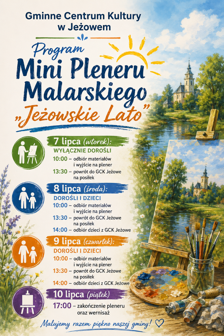 Mini Plener Malarski „Jeżowskie Lato” - program 