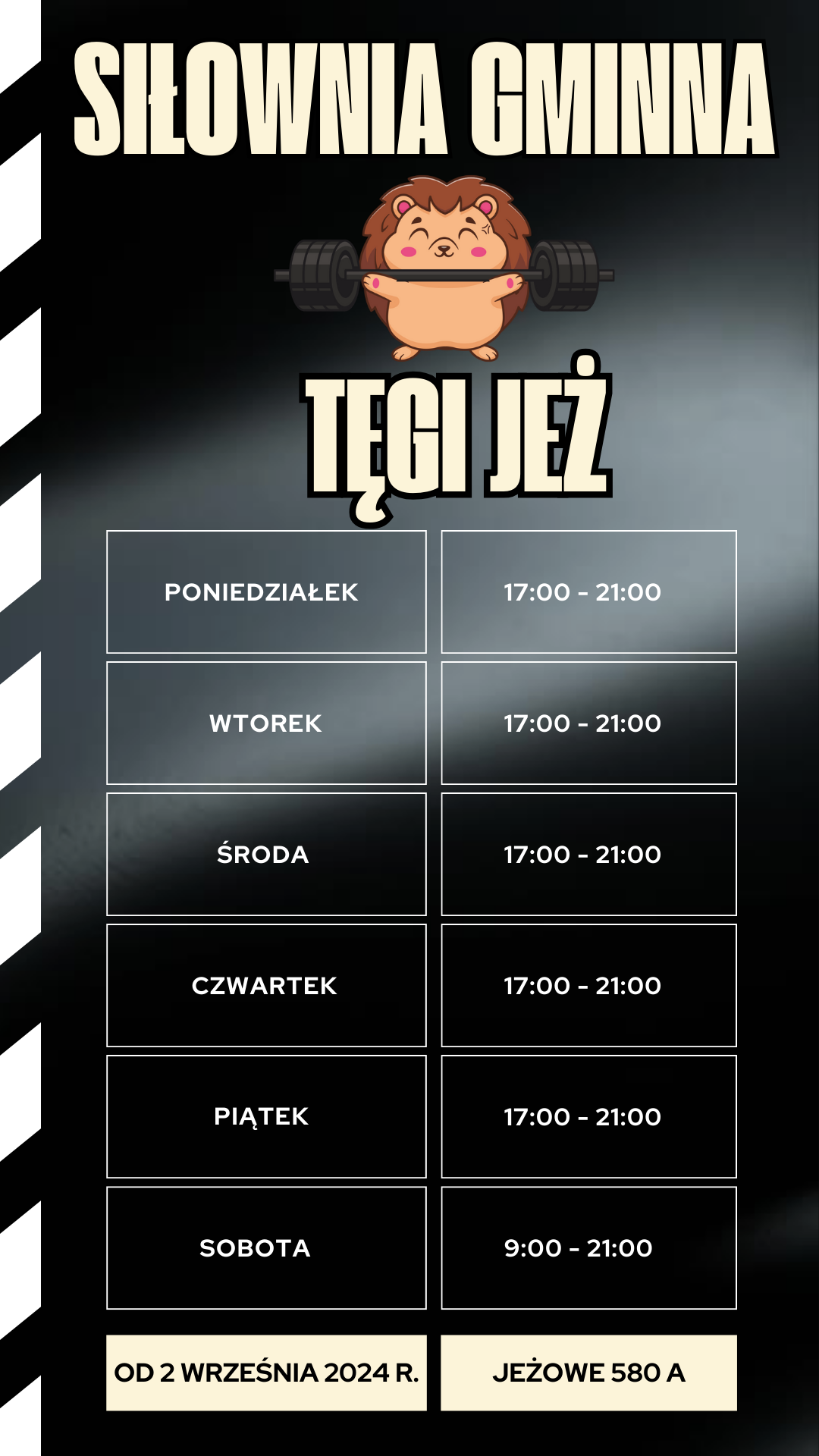 Zmiana godzin otwarcia siłowni