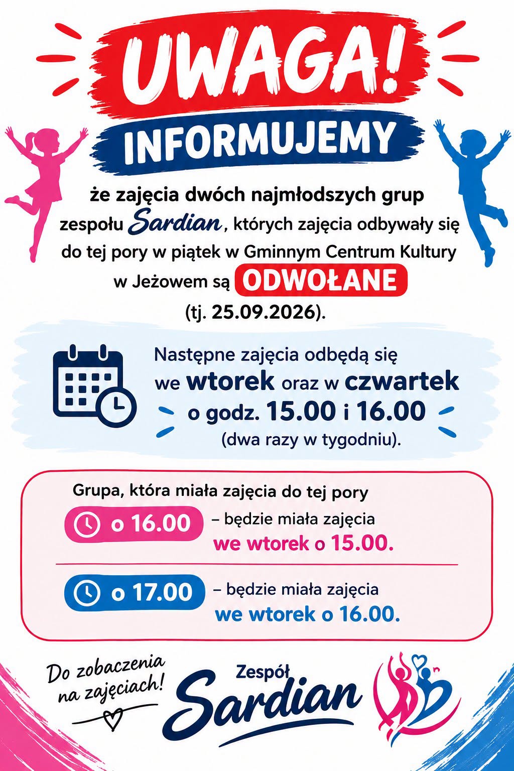 Informacja o zajęciach
