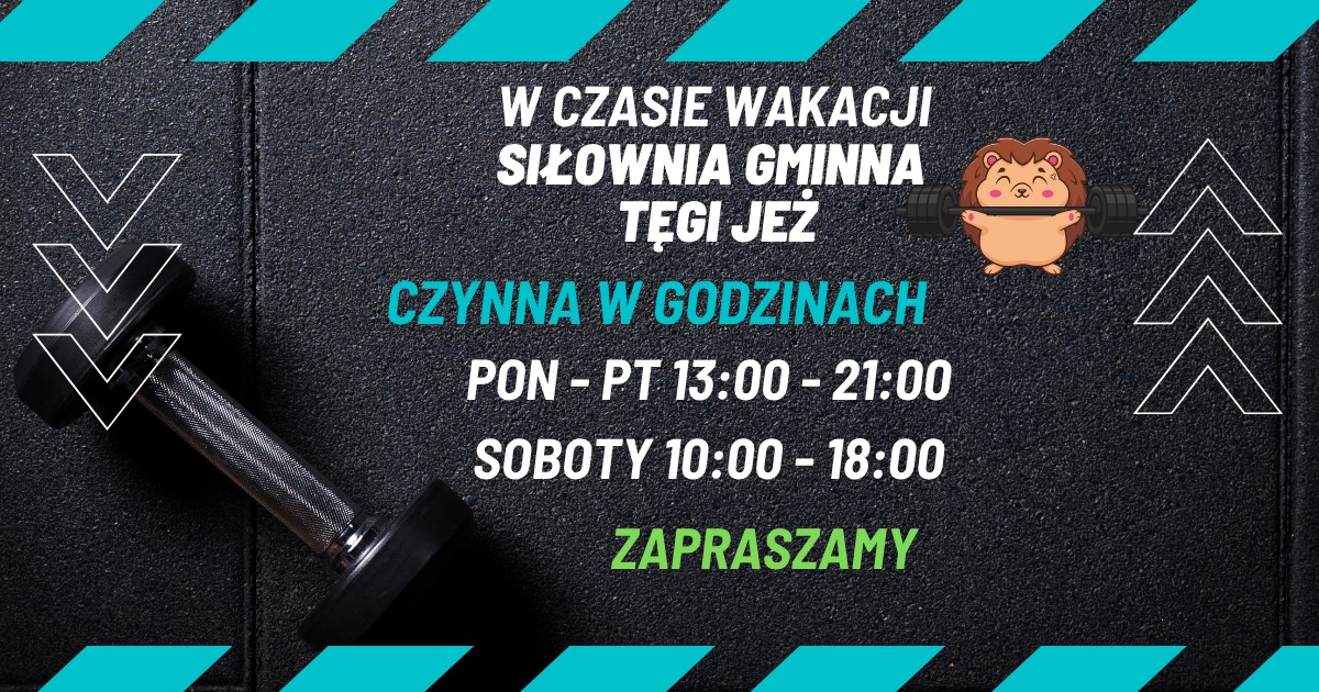 Informacja o godzinach otwarcia w okresie wakacyjnym