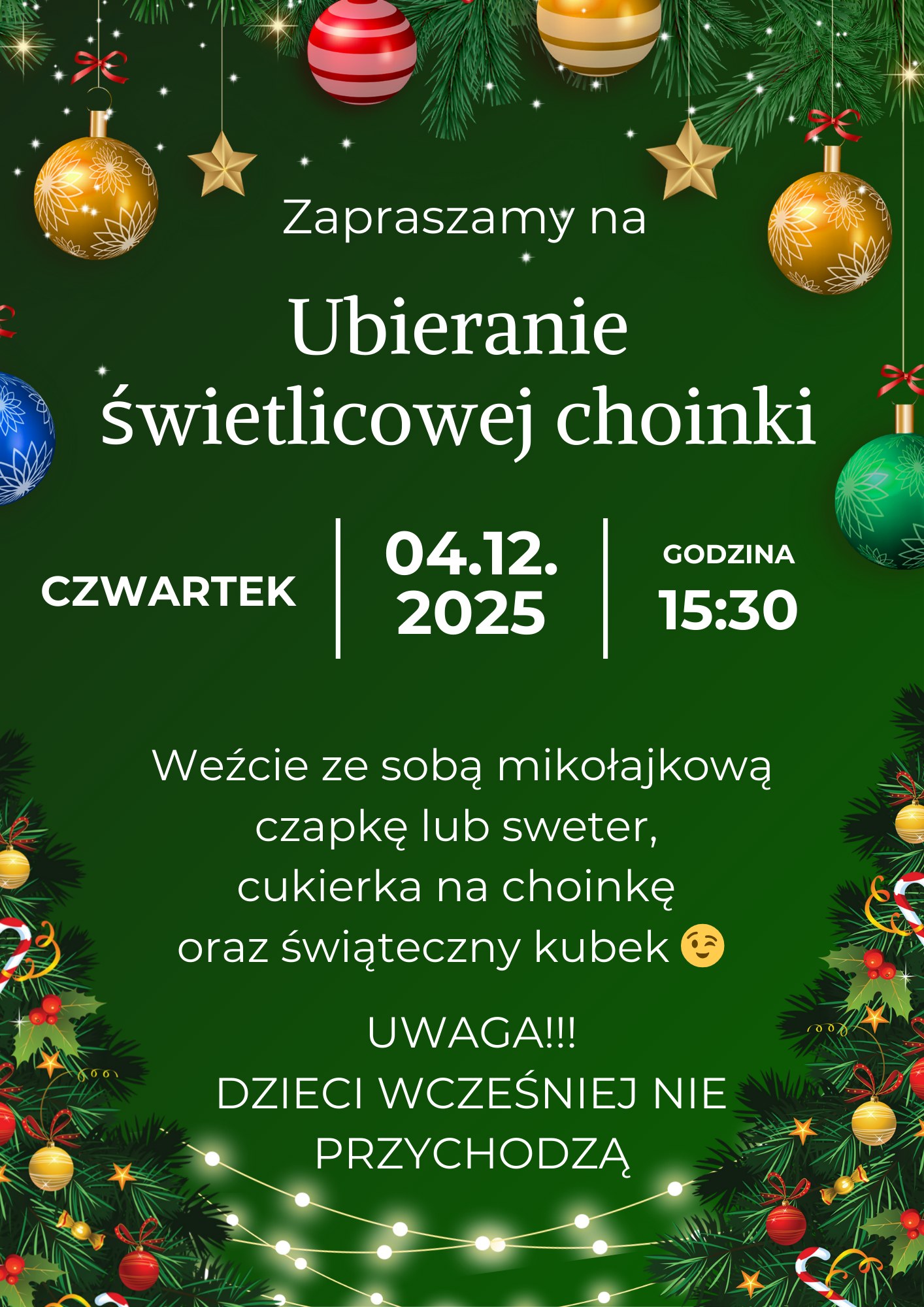 Zapraszamy na ubierani choinki