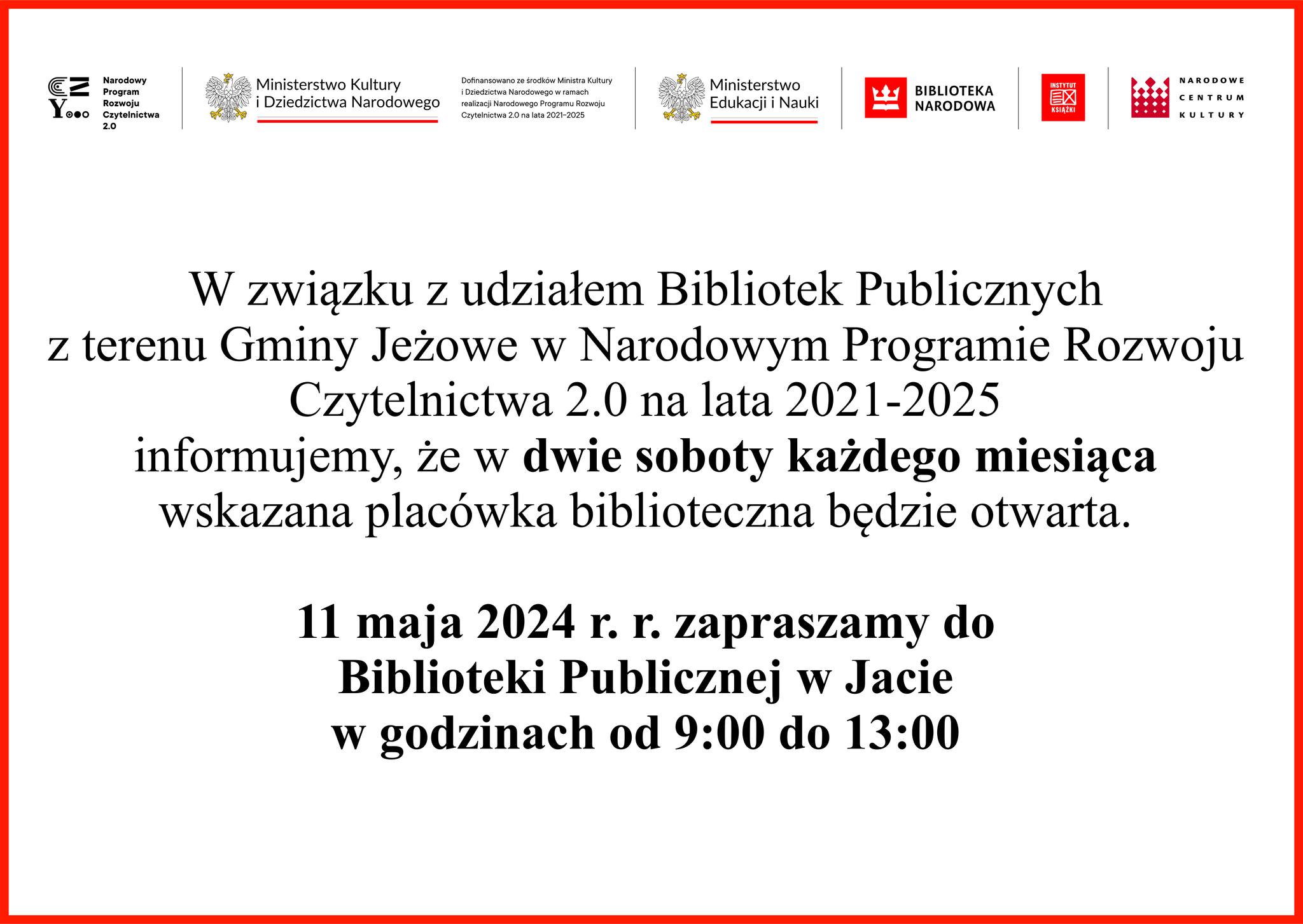 Biblioteka czynna w sobotę