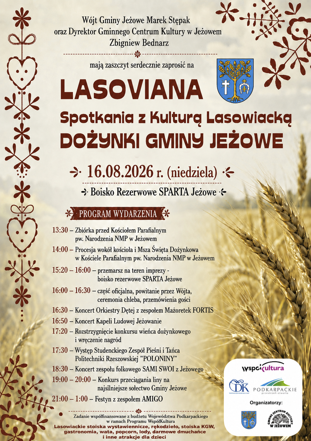 LASOVIANA – Spotkania z Kulturą Lasowiacką i DOŻYNKI GMINY JEŻOWE 2026