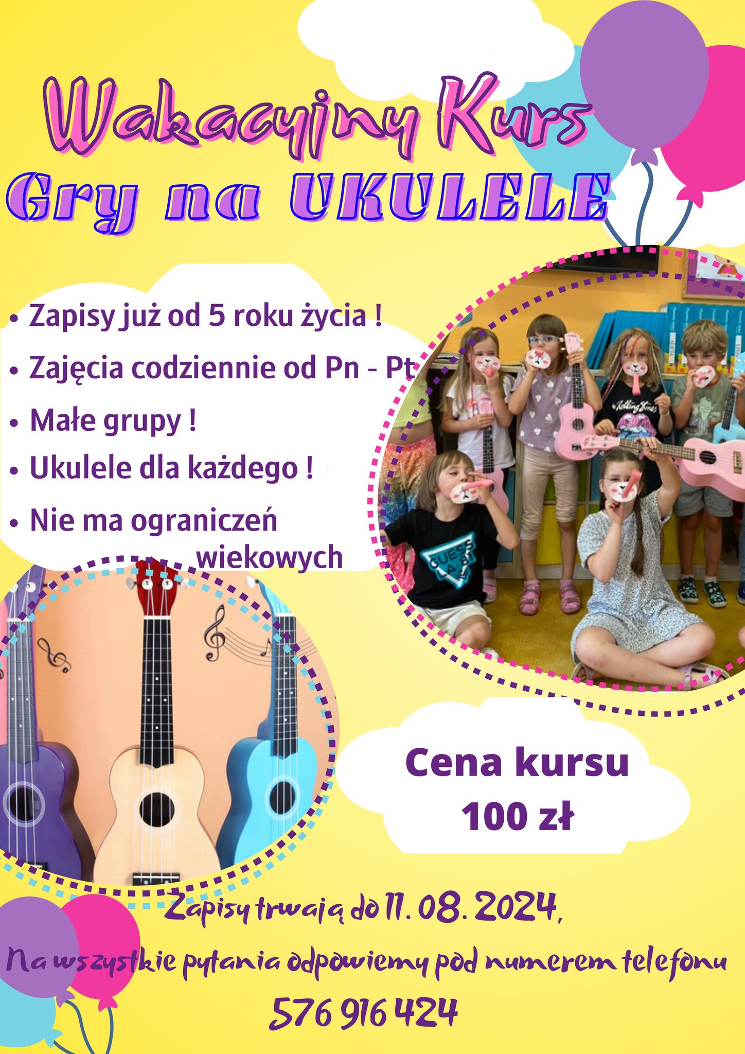 Wakacyjny kurs gry na ukulele