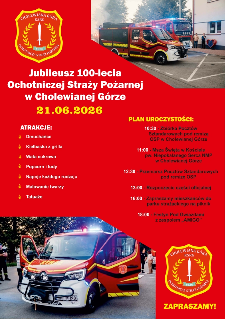 Jubileusz 100-lecia Ochotniczej Straży Pożarnej w Cholewianej Górze