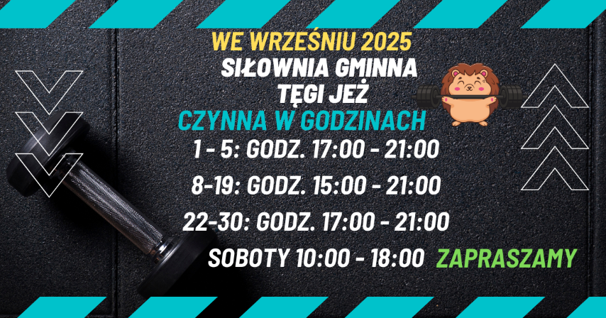 Zmiana godzin otwarcia siłowni