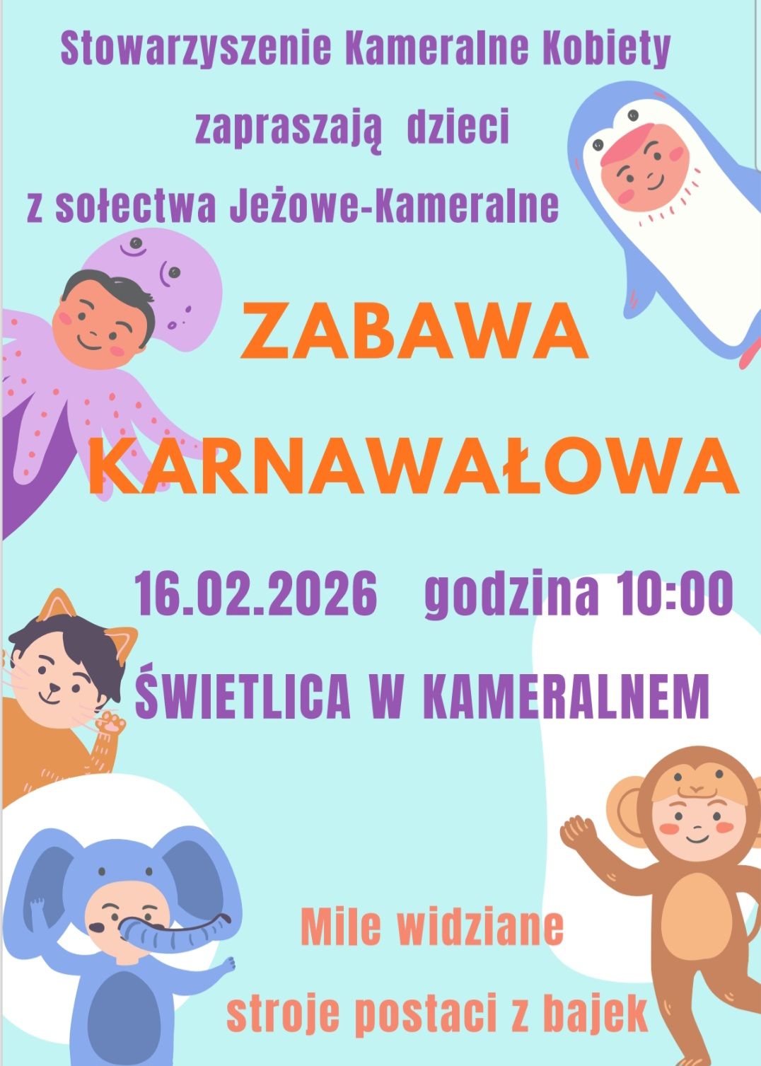 Zabawa karnawałowa na świetlicy w Kameralnem