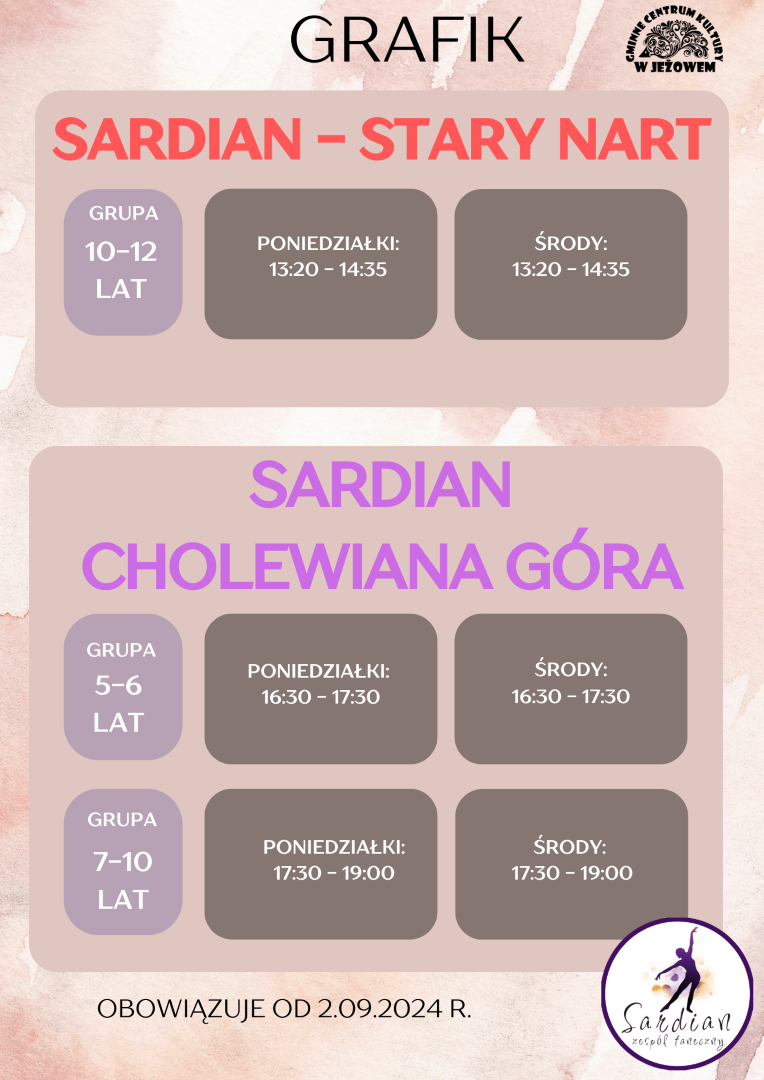 Grafik zespołu tanecznego Sardian - Stary Nart i Cholewiana Góra