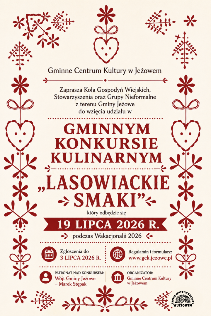 GMINNY KONKURS KULINARNY „LASOWIACKIE SMAKI” 2026