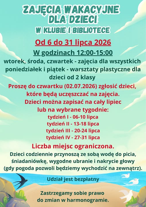 Zajęcia wakacyjne