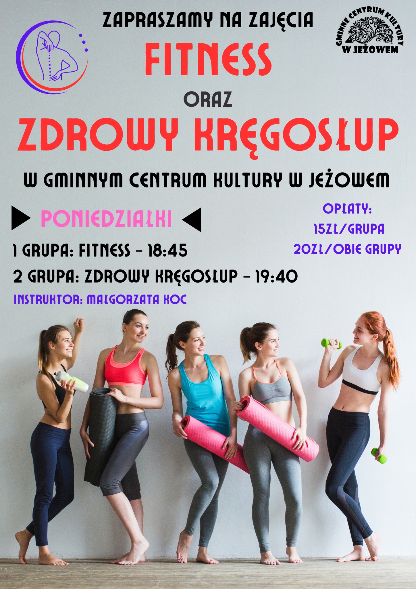 Zajęcia FITNESS oraz ZDROWY KRĘGOSŁUP w GCK Jeżowe