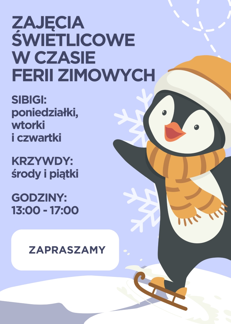 Świetlica w Krzywdach i Sibigach zaprasza na ferie zimowe