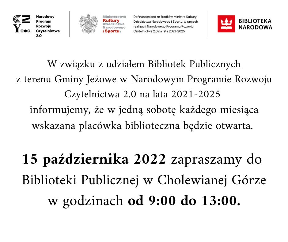 Biblioteka czynna w sobotę