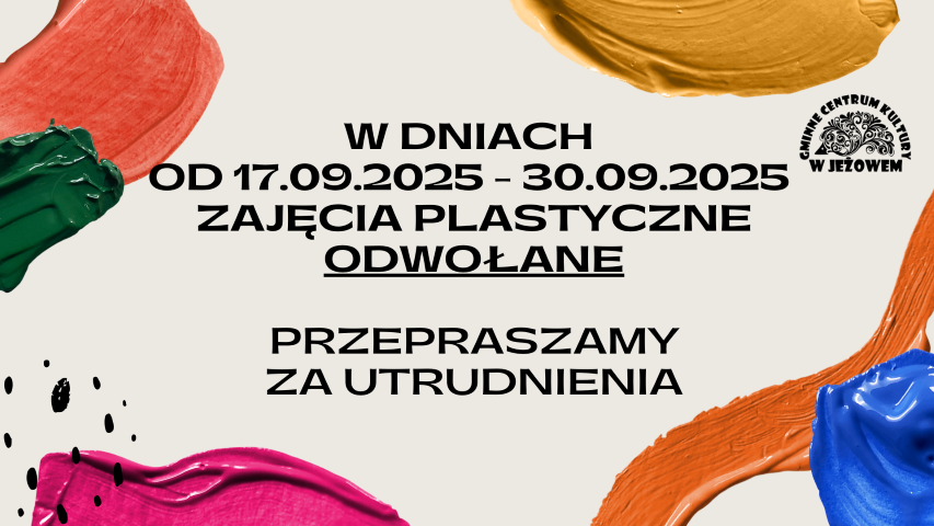 Odwołane zajęcia plastyczne