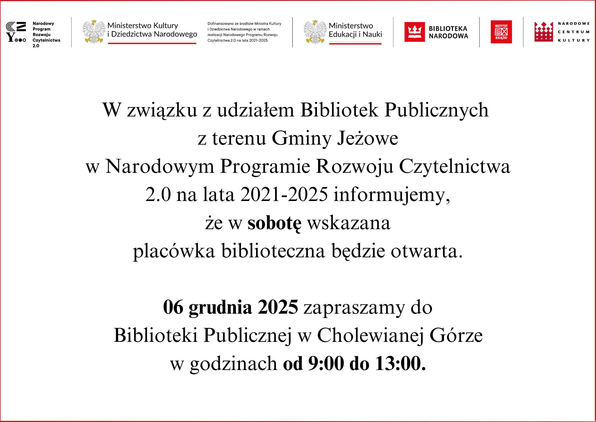 Biblioteka czynna w sobotę
