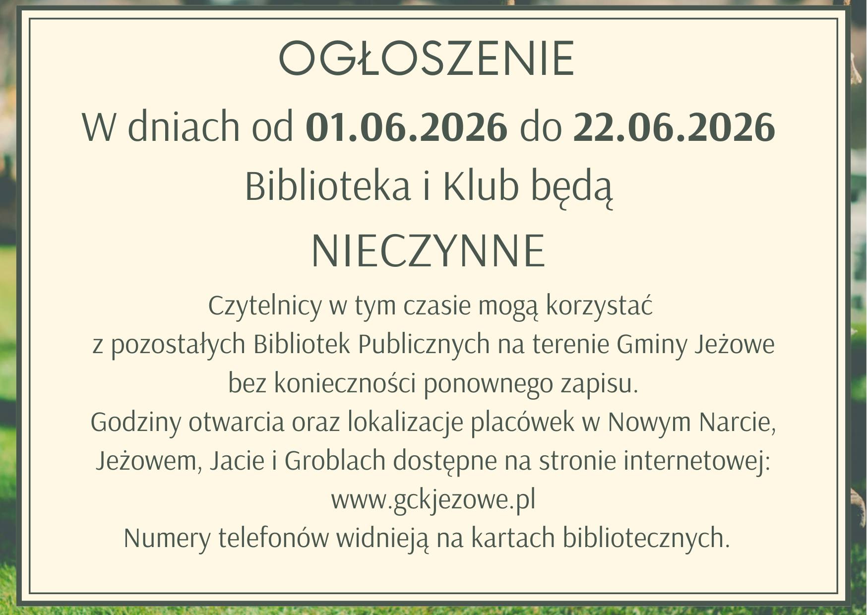 Biblioteka nieczynna