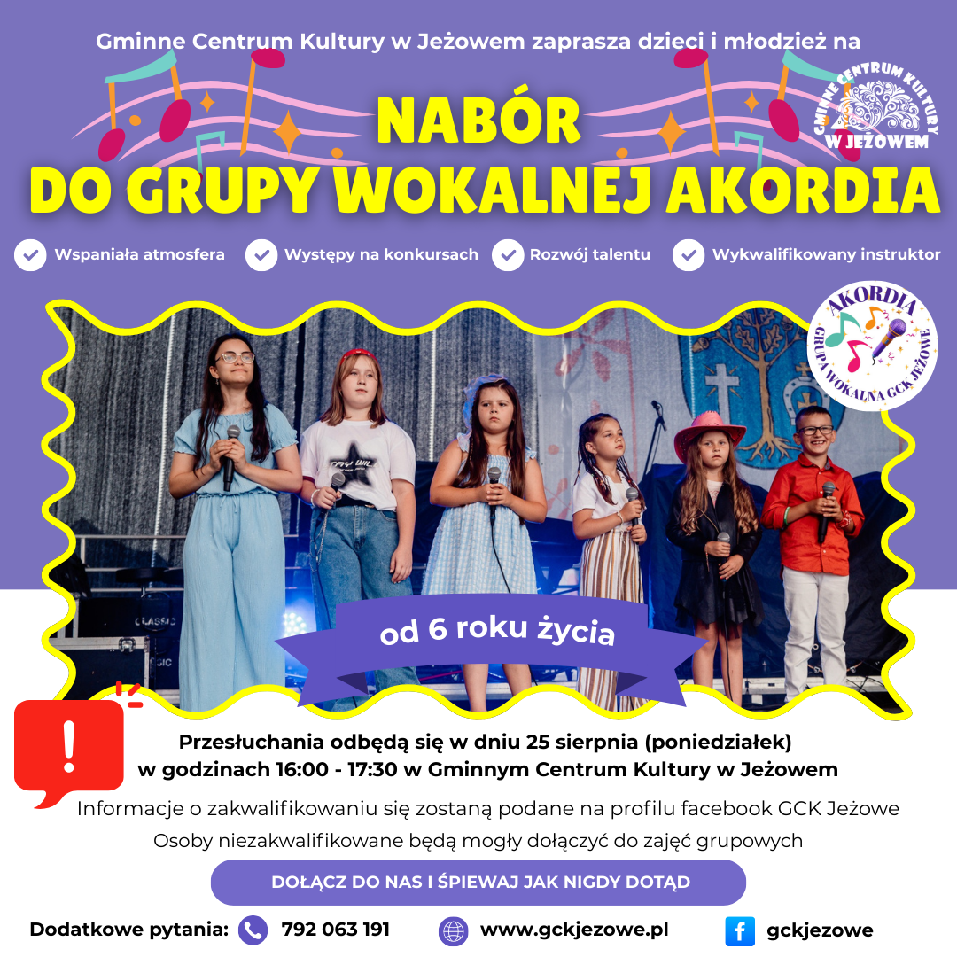 Nabór do Grupy Wokalnej “AKORDIA”
