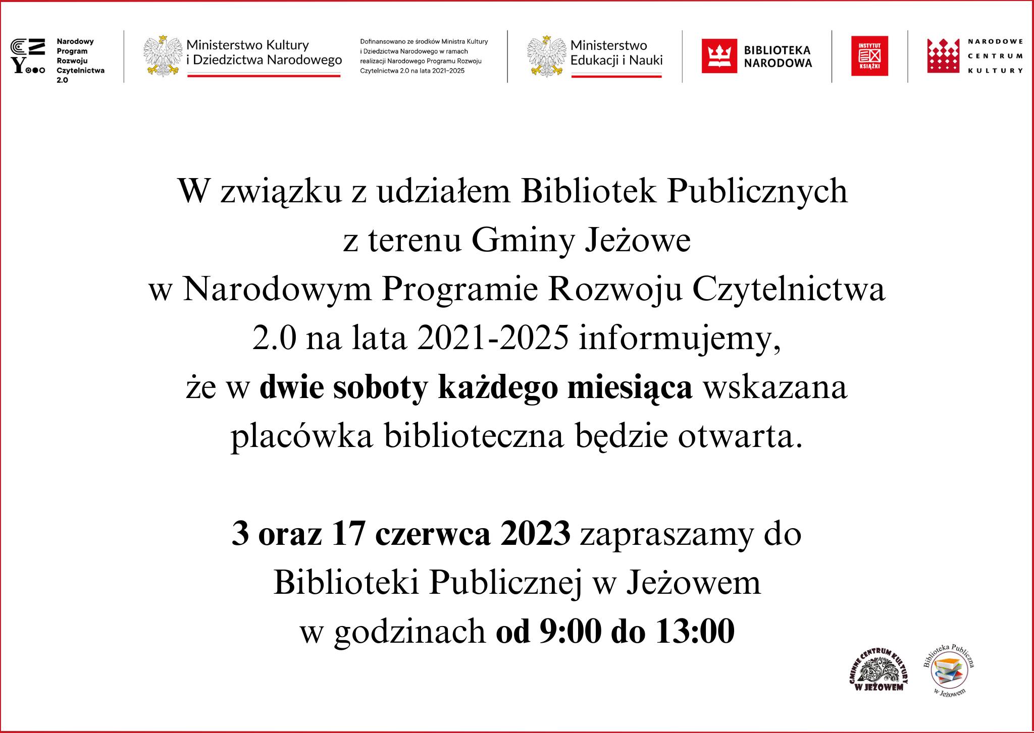 Biblioteka czynna w sobotę