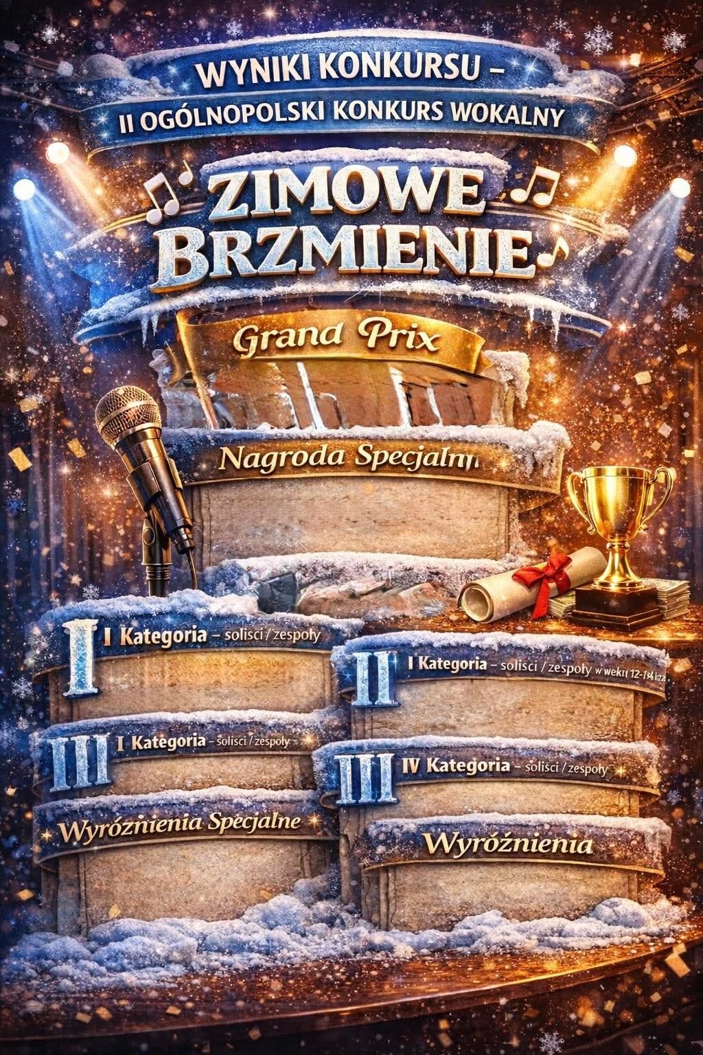 I miejsce w Konkursie Wokalnym "Zimowe Brzmienie"