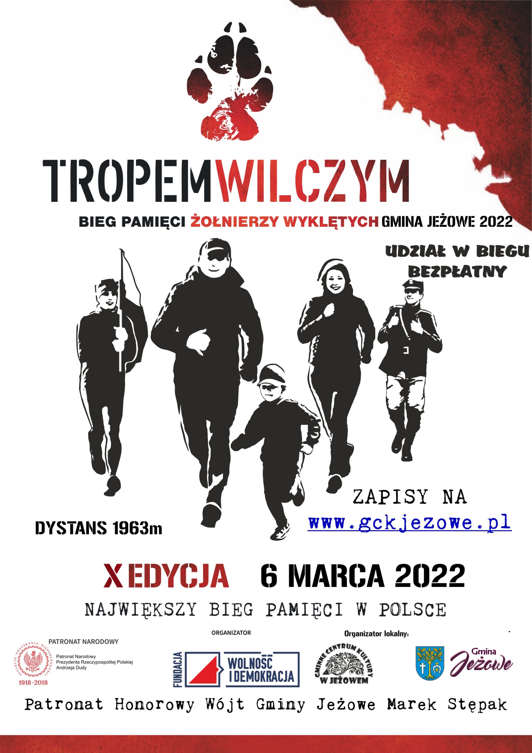 "TROPEM WILCZYM. BIEG PAMIĘCI ŻOŁNIERZY WYKLĘTYCH" GMINA JEŻOWE 2022