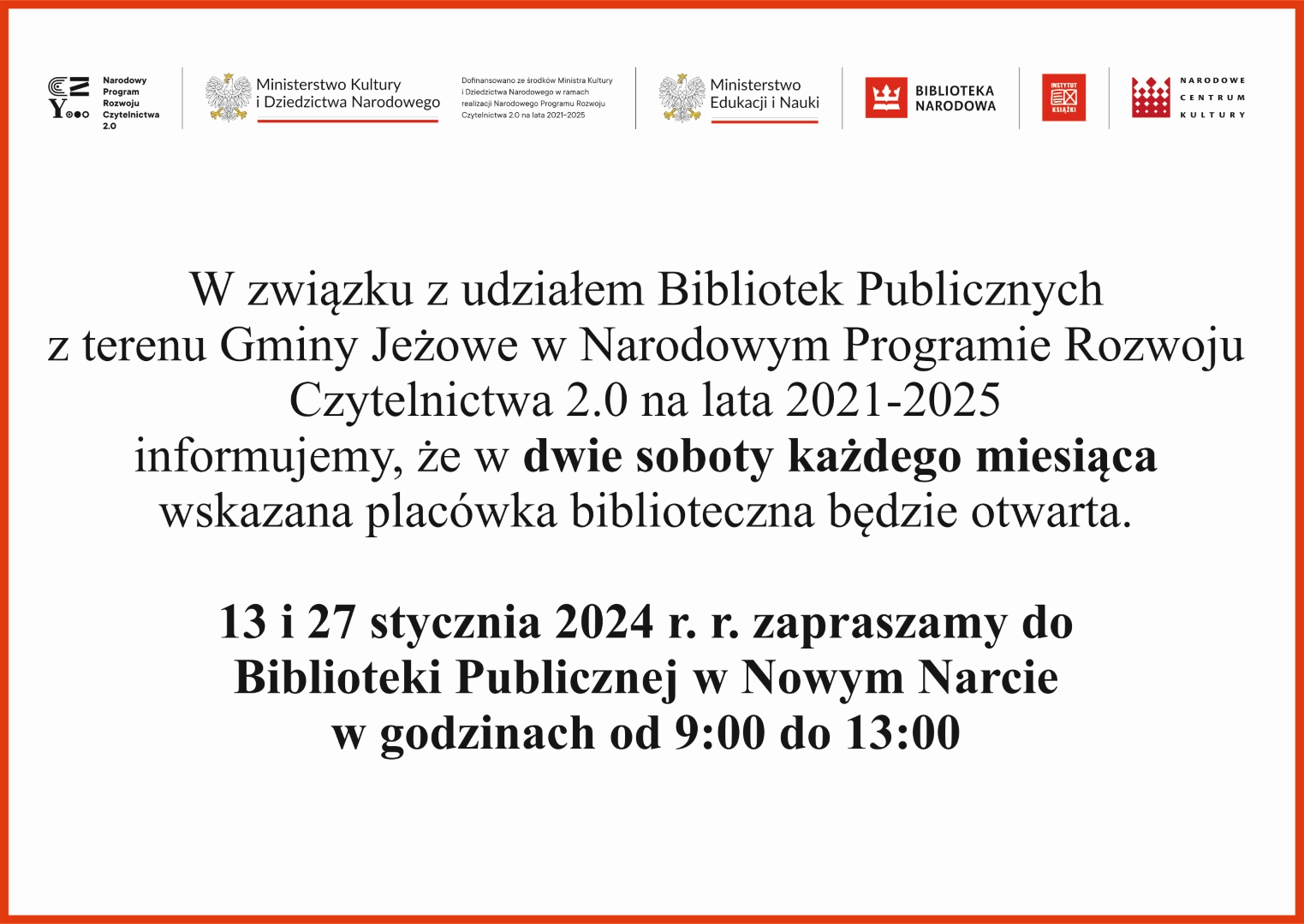 Biblioteka czynna w sobotę
