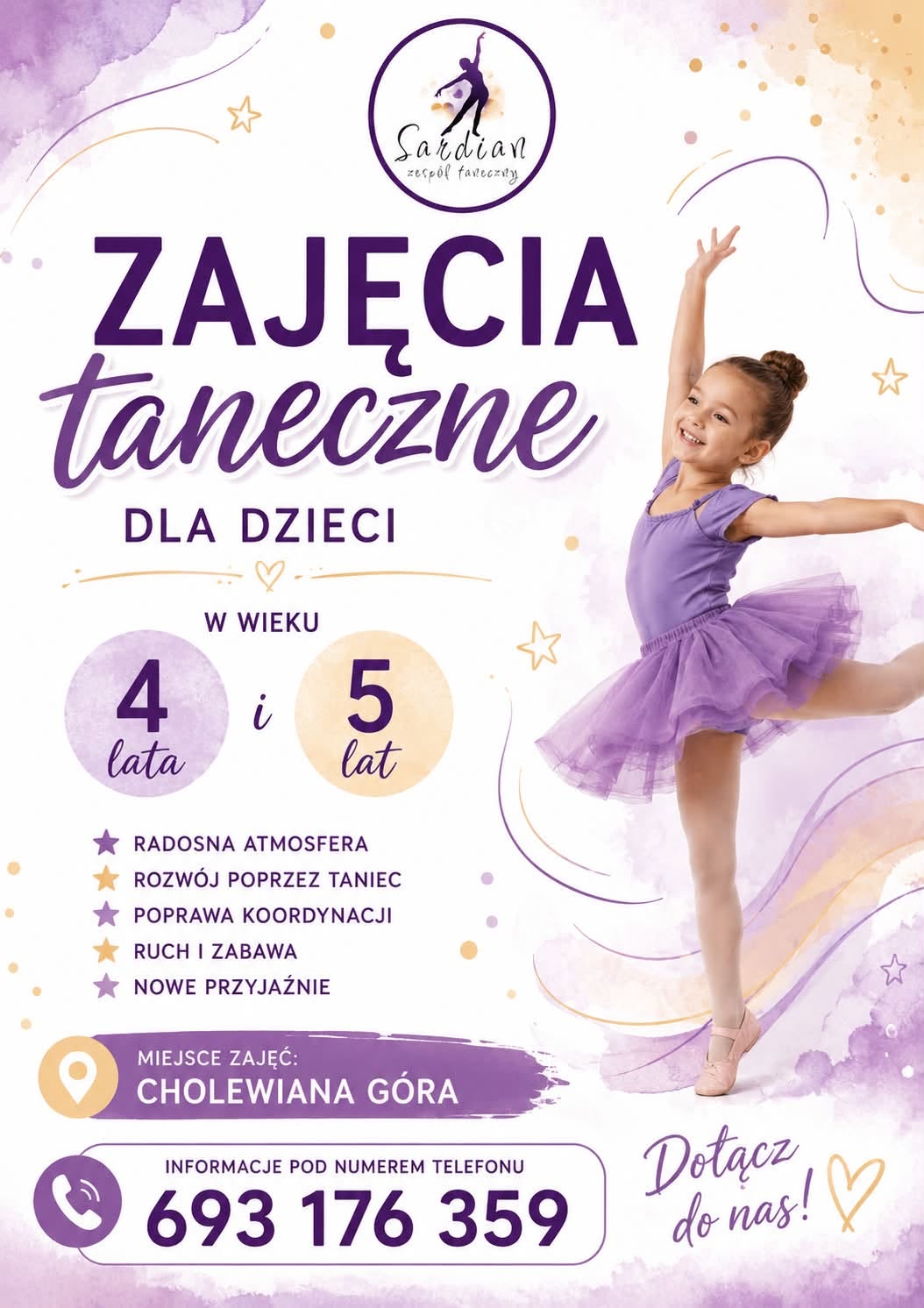 Zajęcia taneczne dla dzieci w wieku 4 i 5 lat