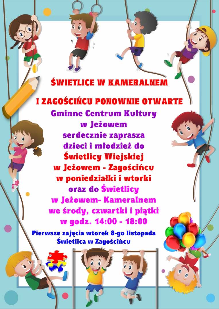 Świetlice Wiejskie w Zagościńcu i Kameralnem PONOWNIE OTWARTE.