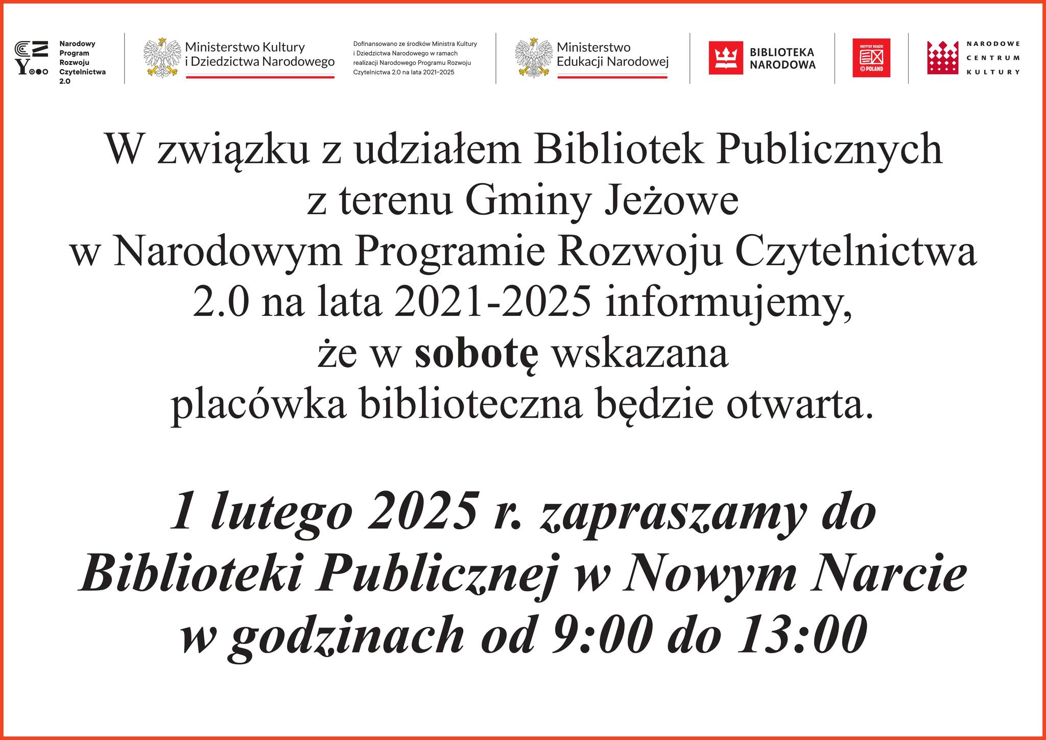Biblioteka czynna w sobotę