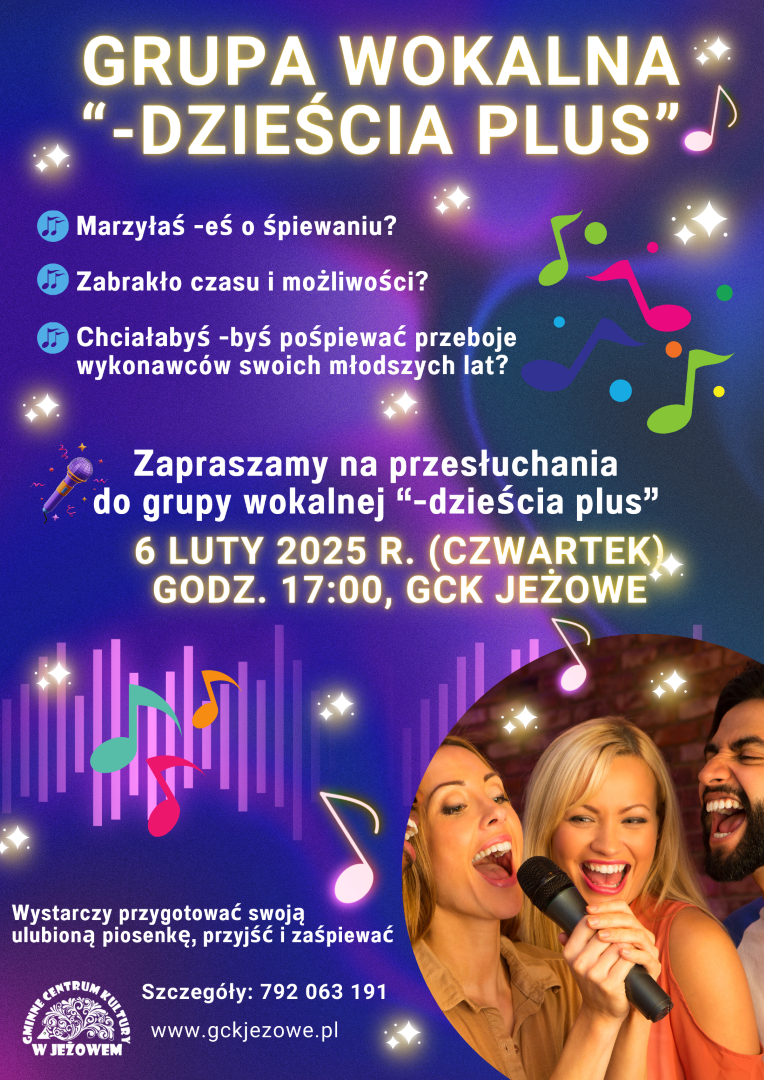 Nabór do grupy wokalnej "-DZIEŚCIA PLUS"