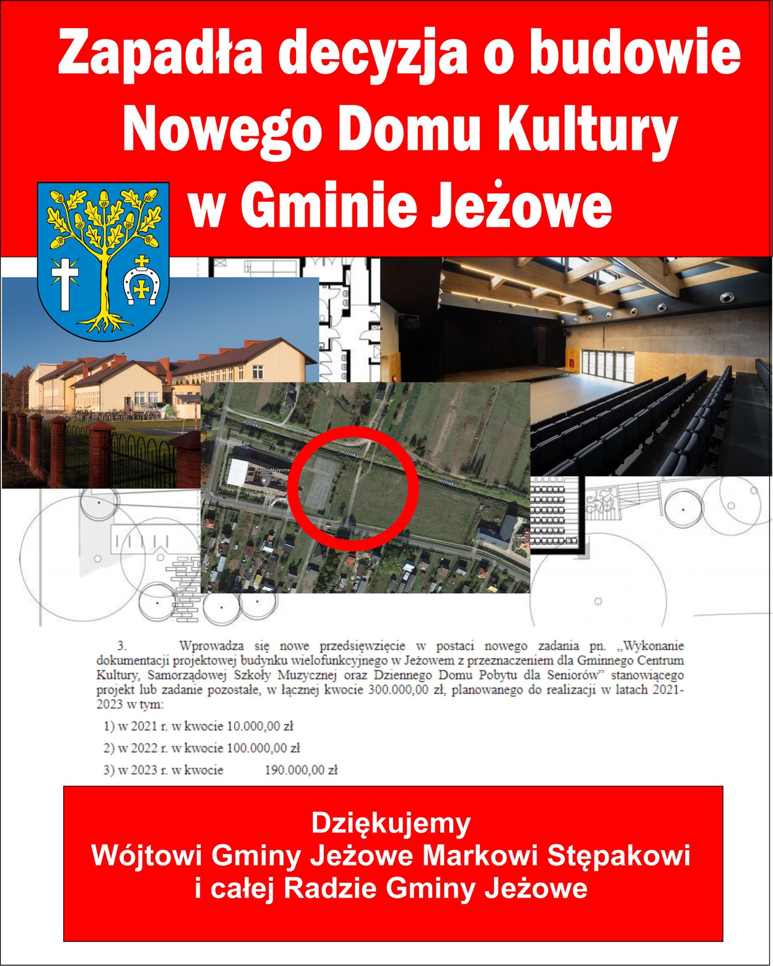 Decyzja o budowie nowego Domu Kultury w Jeżowem