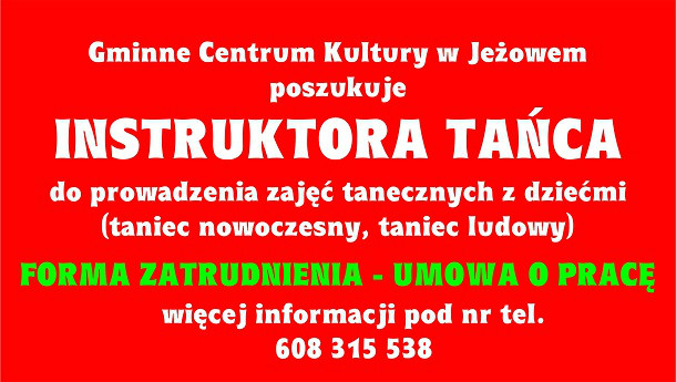 Poszukujemy instruktora tańca