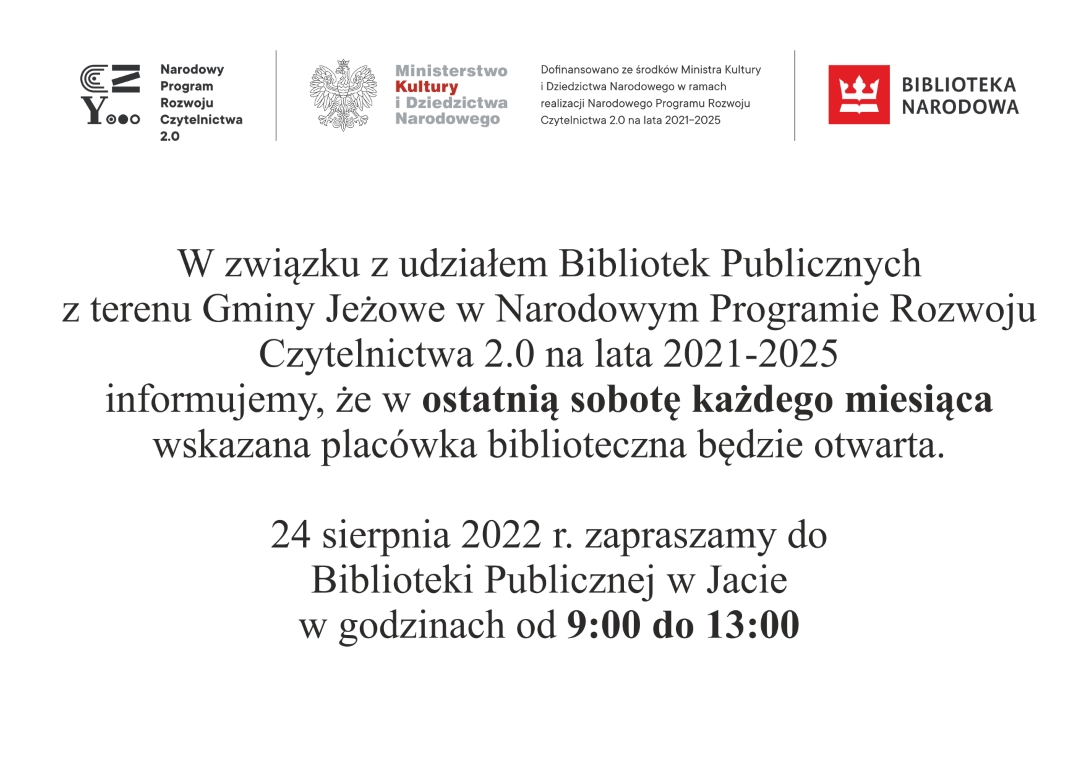 Biblioteka czynna w sobotę