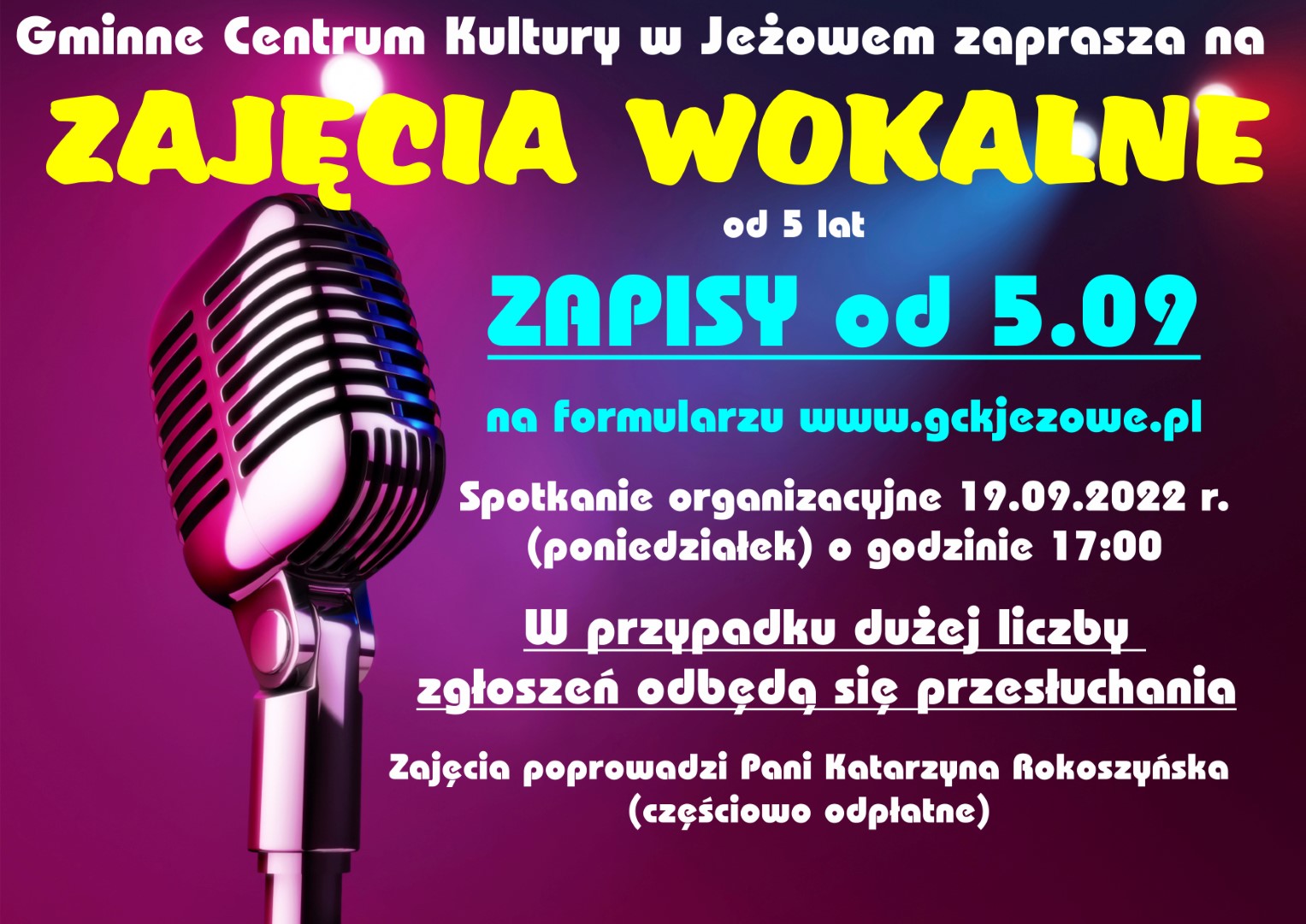 Zapisy na zajęcia woklane