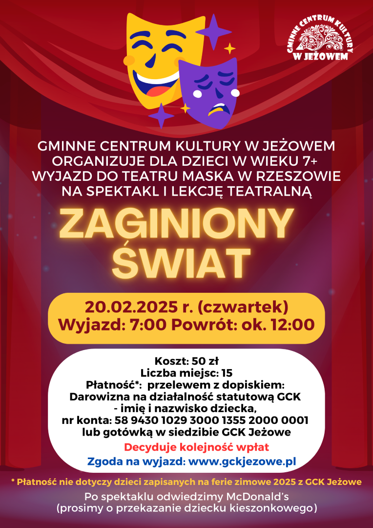 Wyjazd do Teatru Maska w Rzeszowie