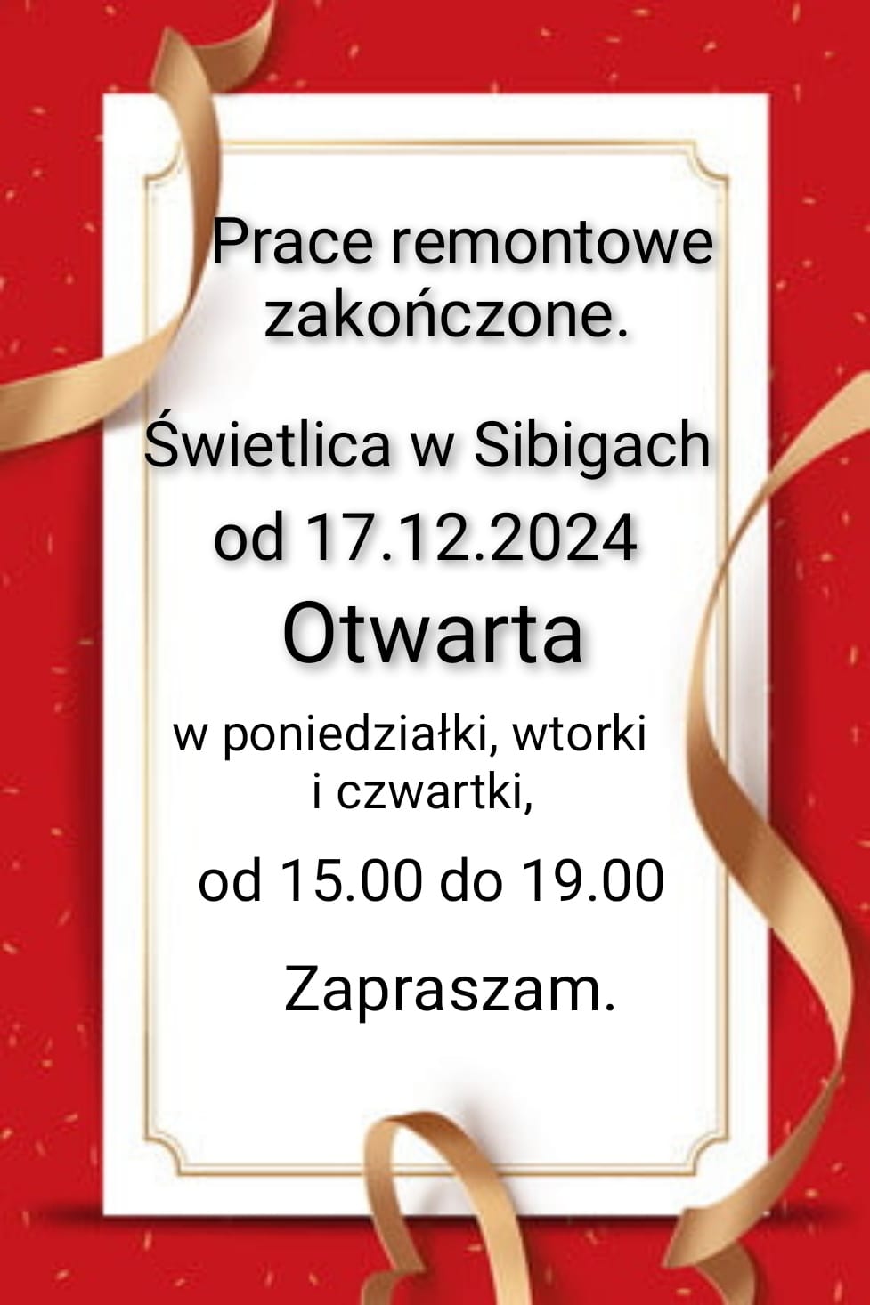 Świetlica w Sibigach po remoncie