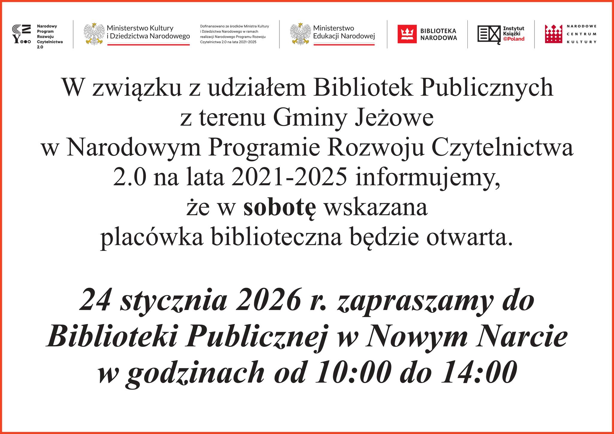 Biblioteka czynna w sobotę 