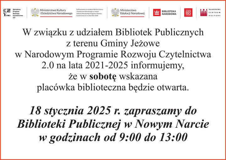 Biblioteka w sobotę otwarta