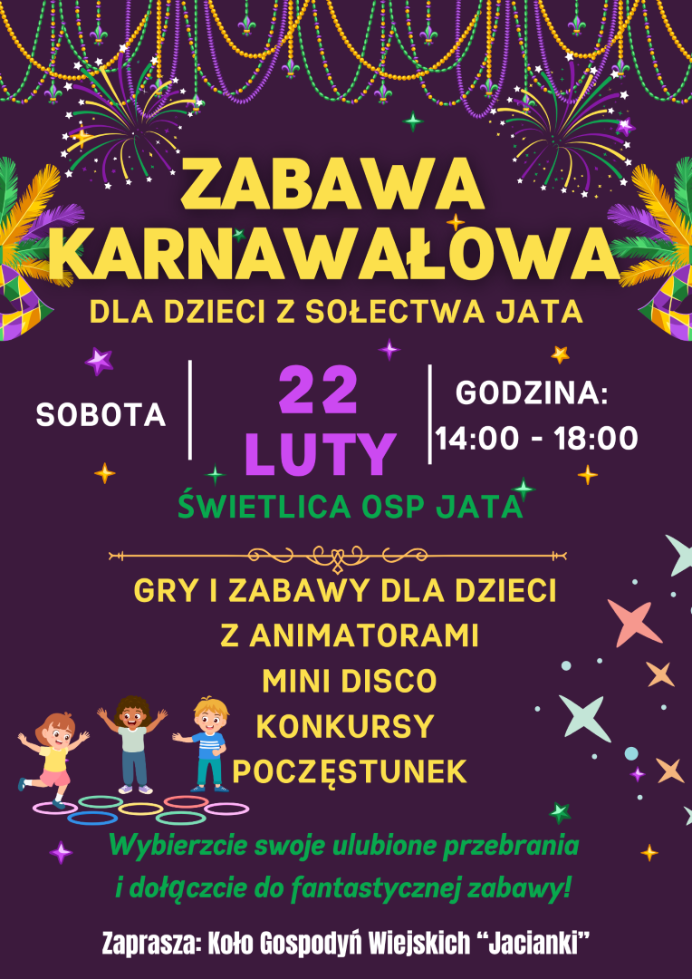 Zabawa Karnawałowa dla dzieci w Jacie