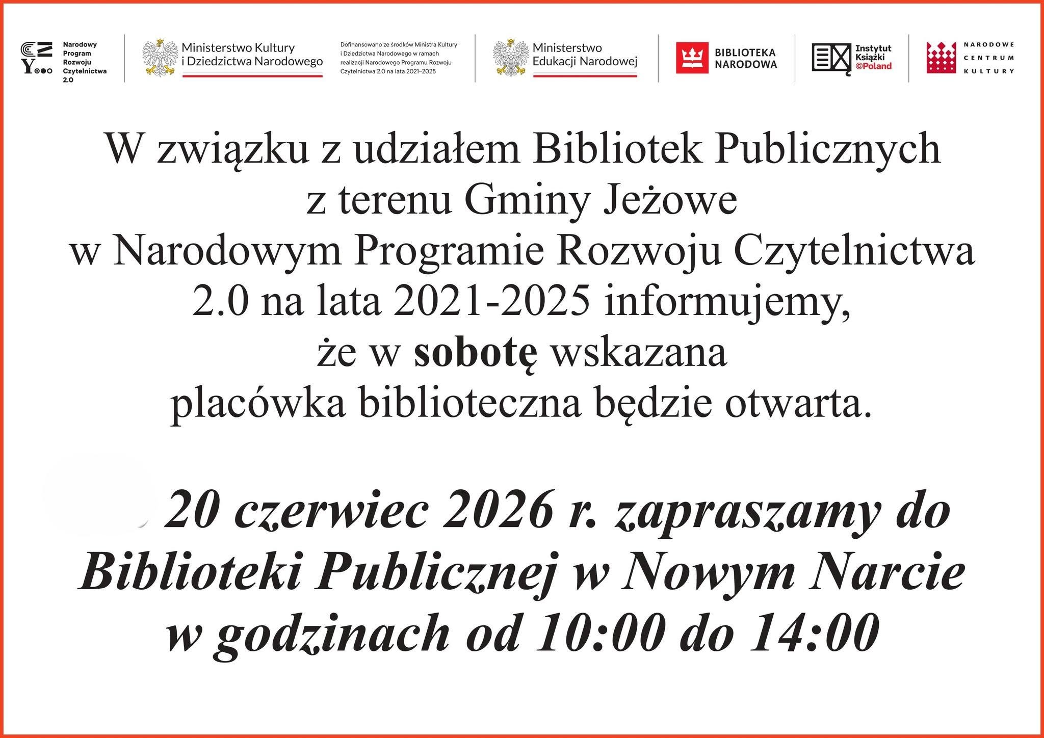 Biblioteka czynna w sobotę