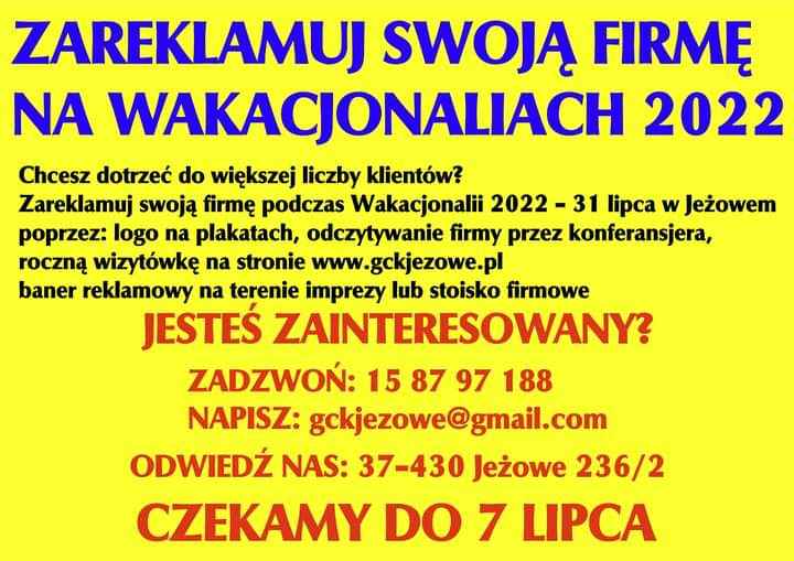 Zareklamuj swoją firmę na WAKACJONALIACH 2022