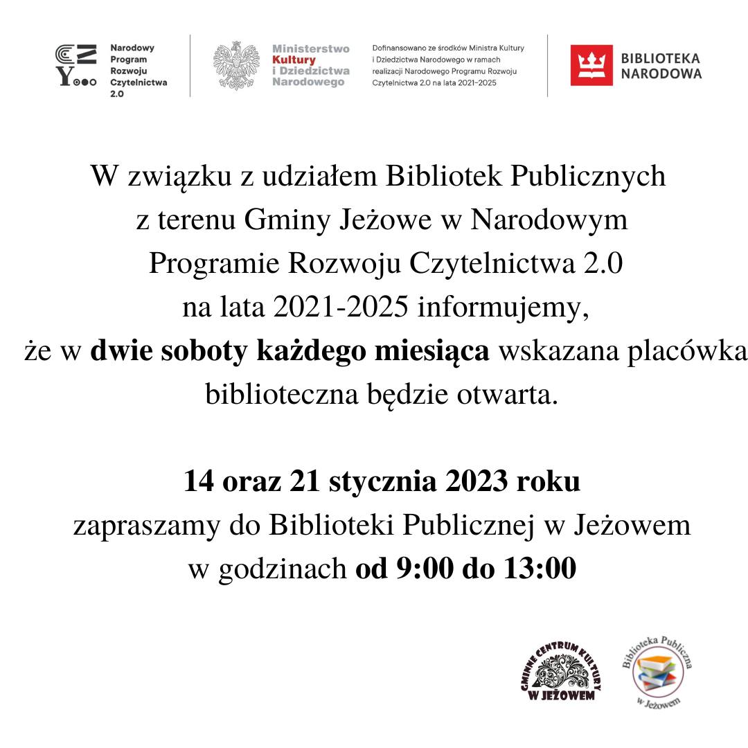 Biblioteka czynna w sobotę