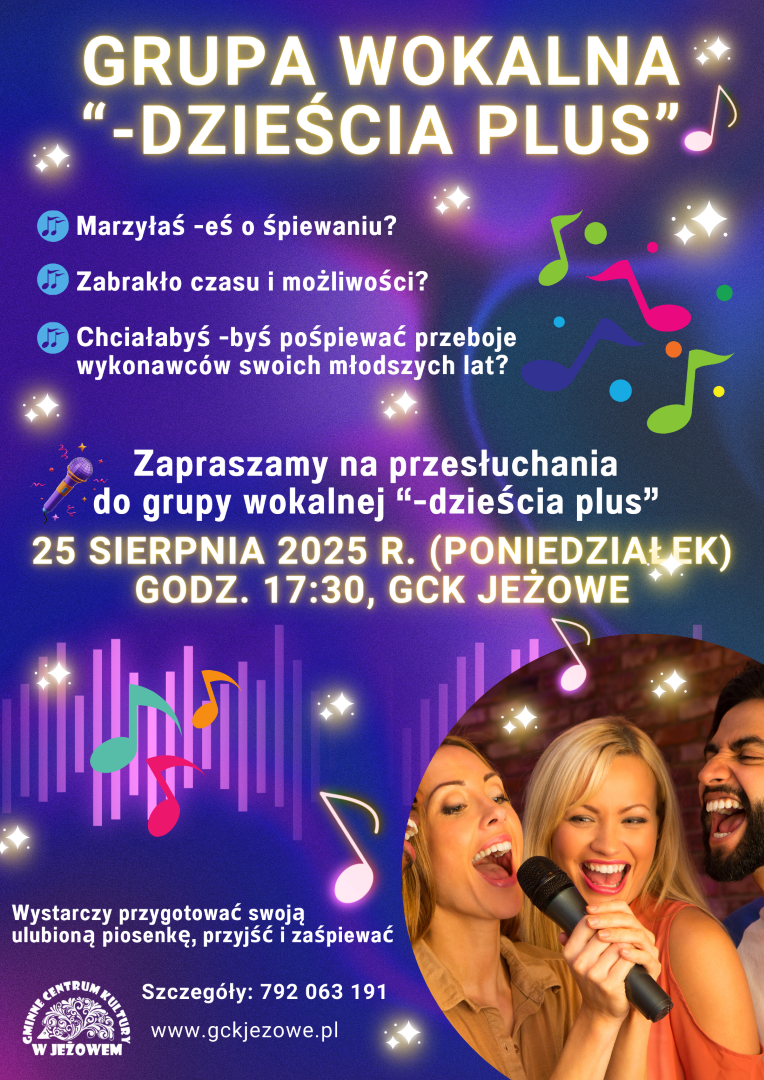 Uruchamiamy nabór do grupy wokalnej “-DZIEŚCIA PLUS”‼