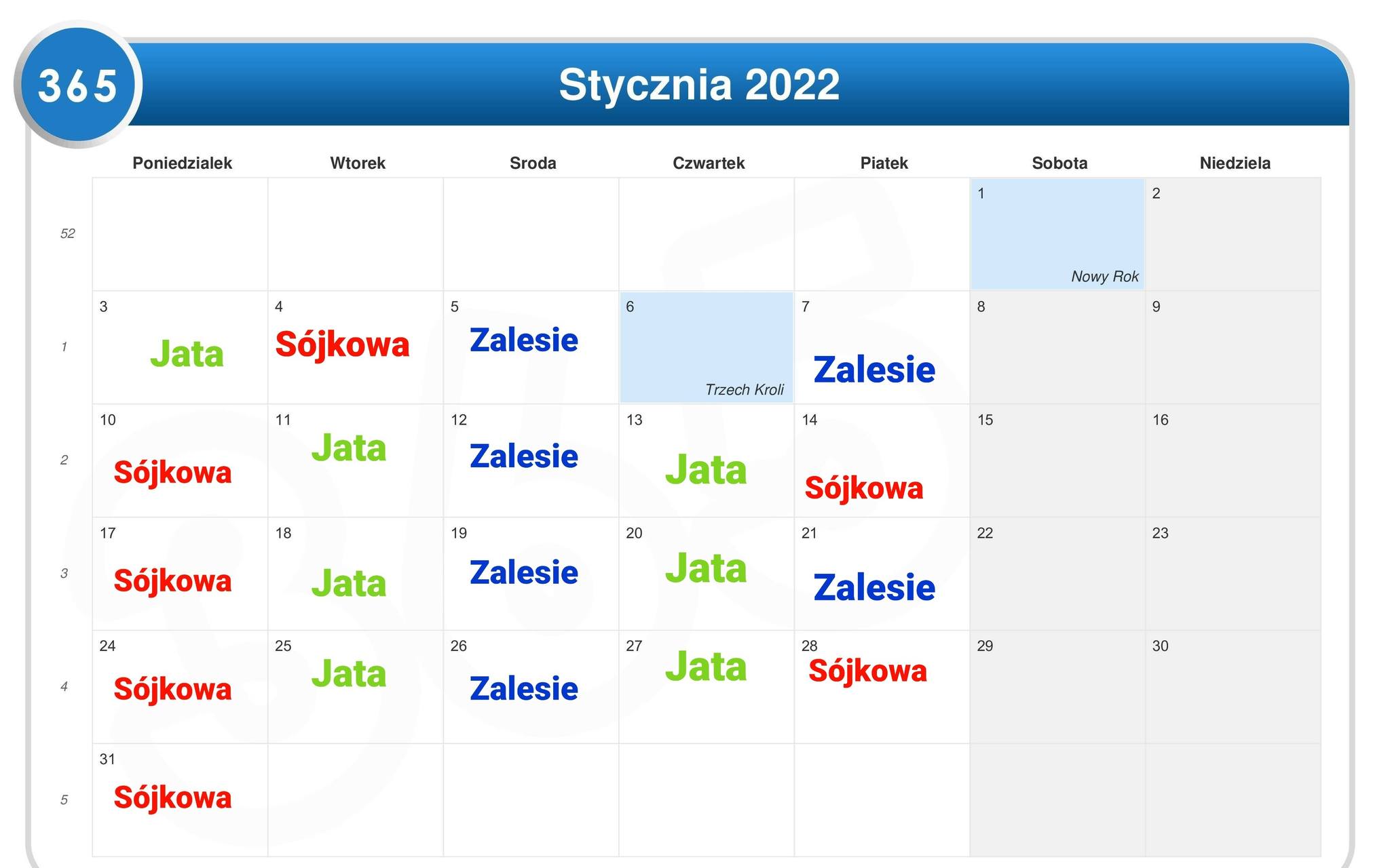 Świetlice w Jacie, Sójkowej i Zalesiu - styczeń 2022