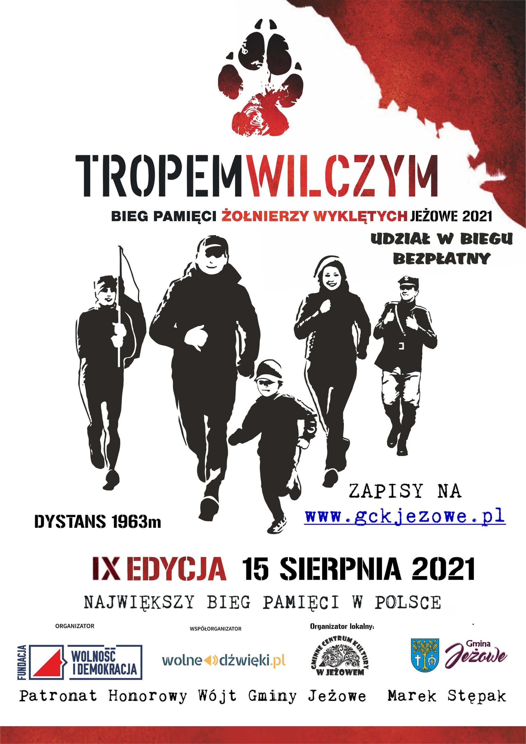 "TROPEM WILCZYM. BIEG PAMIĘCI ŻOŁNIERZY WYKLĘTYCH" GMINA JEŻOWE 2021