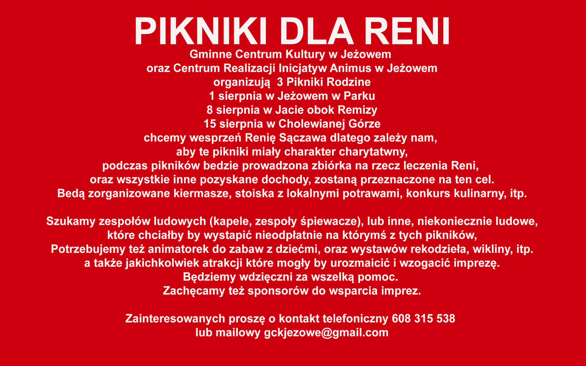 Pikniki dla Reni