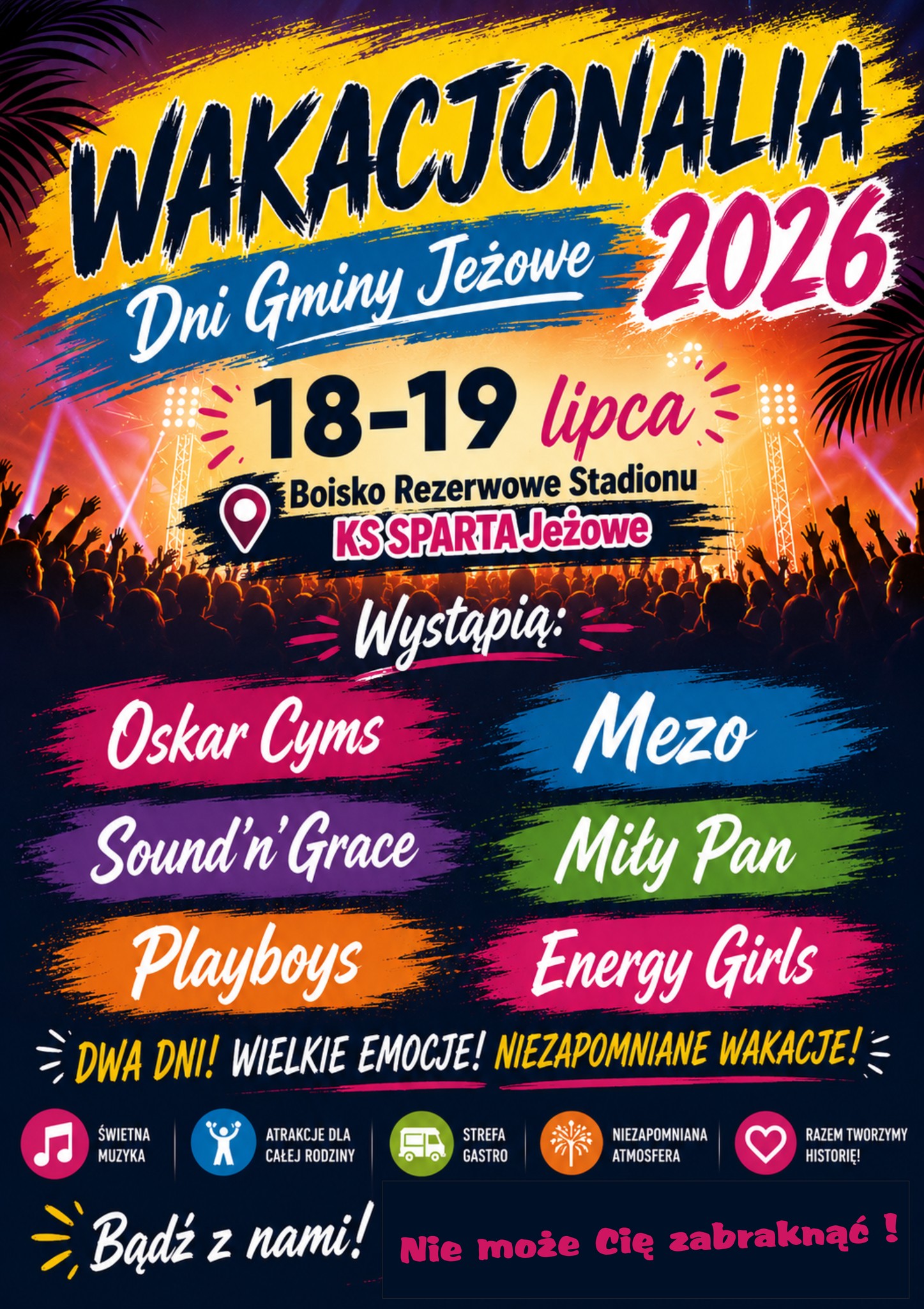 Wakacjonalia 2026 - Dni Gminy Jeżowe (zapowiedź artystów)