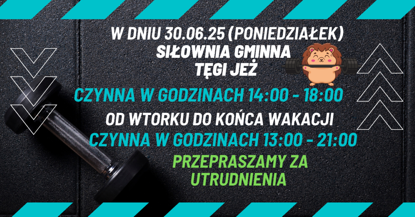 Zmiana godzin otwarcia siłowni