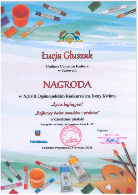 Sukces dzieci z zajęć plastycznych