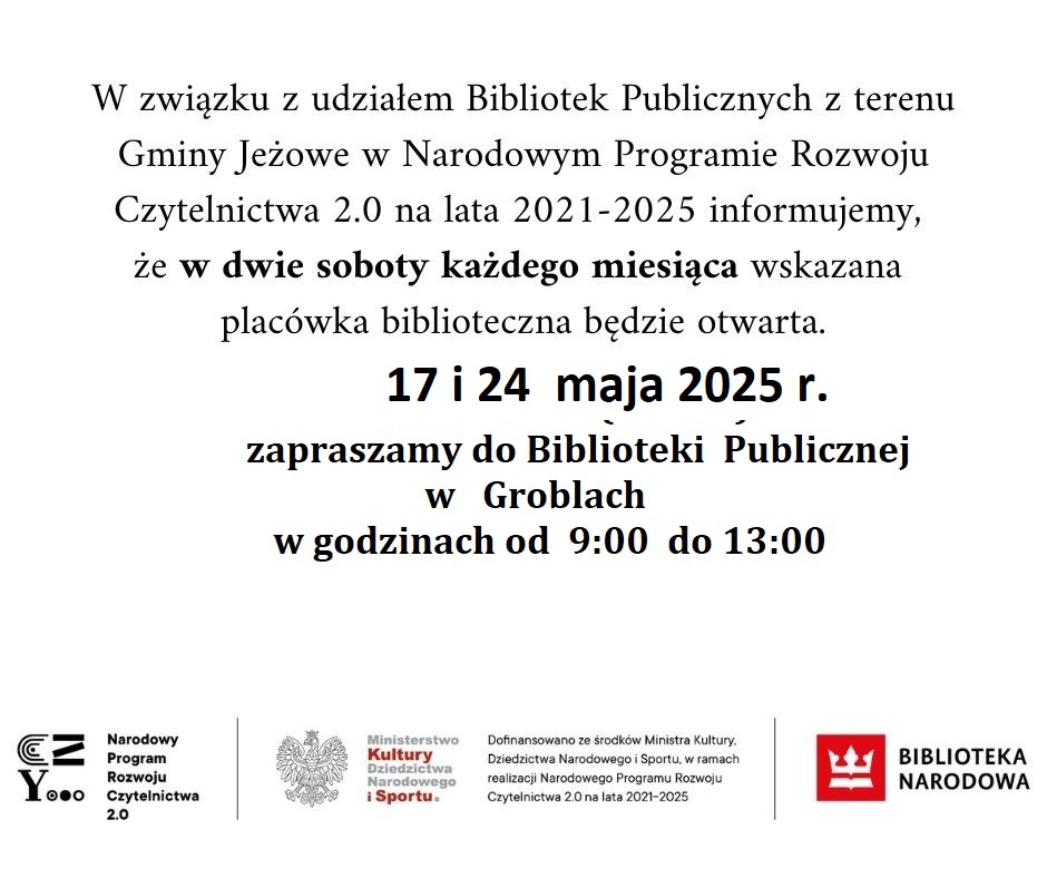 Biblioteka czynna w sobotę