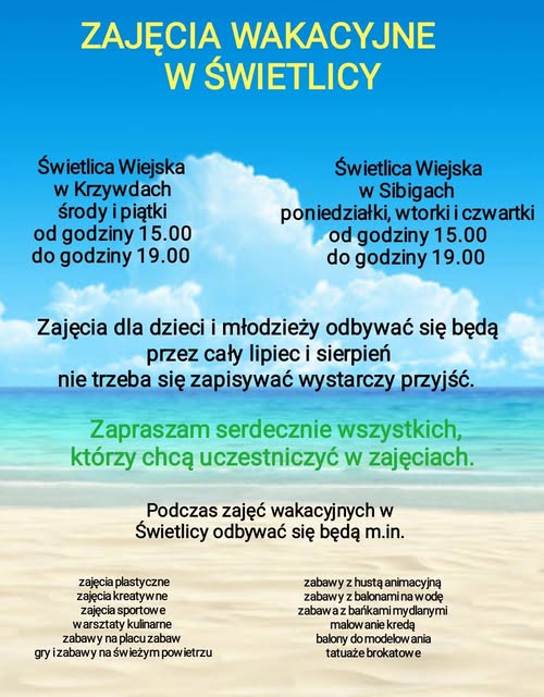 Zajęcie wakacyjne w świetlicy